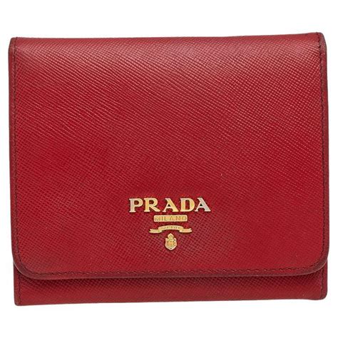 prada continental wallet red|prada red saffiano wallet.